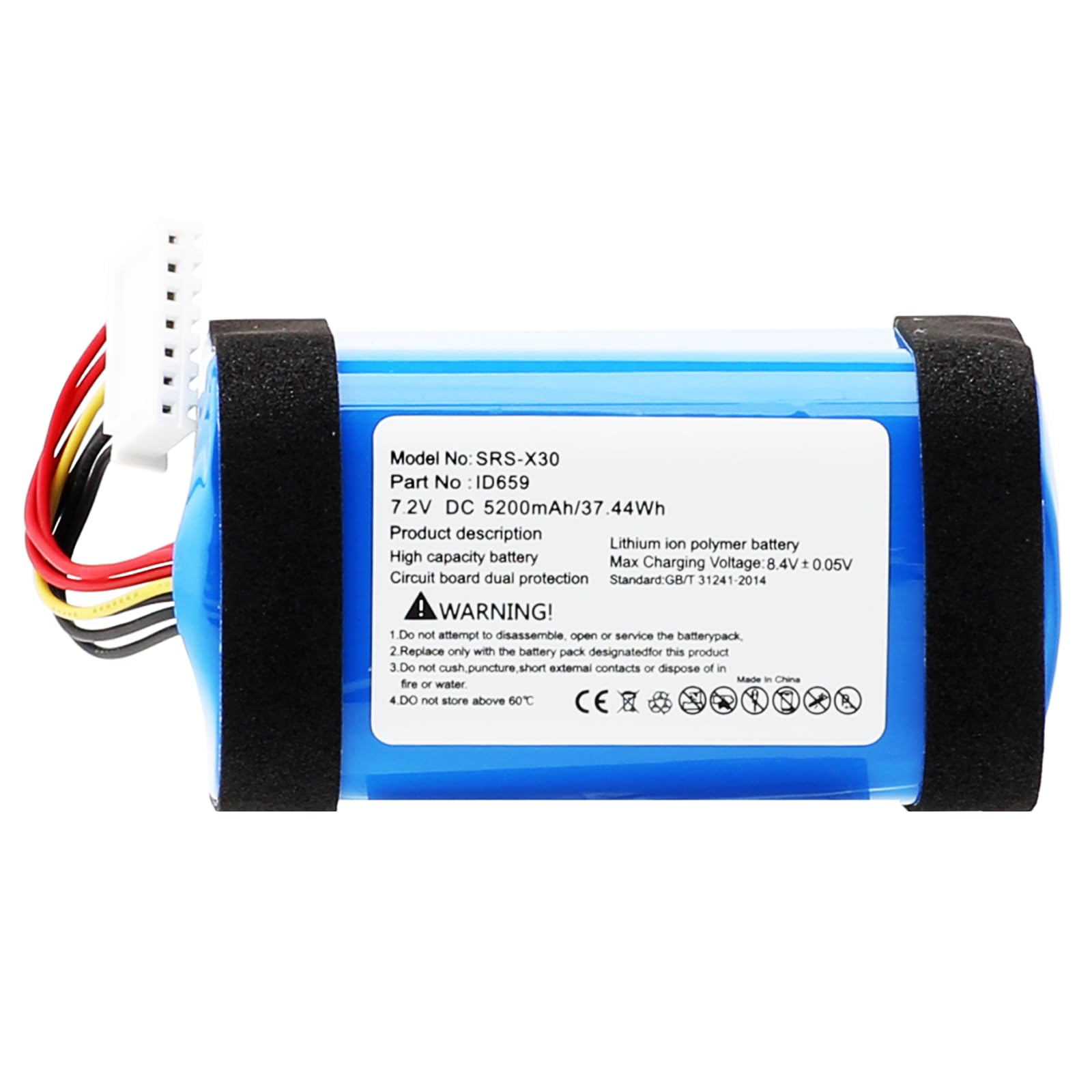 Adatto per Sony SRS-X30 batteria audio Bluetooth SRS-XB3 SRS-XB3 SRS-XB3 (5200 mAh/37.44 Wh)