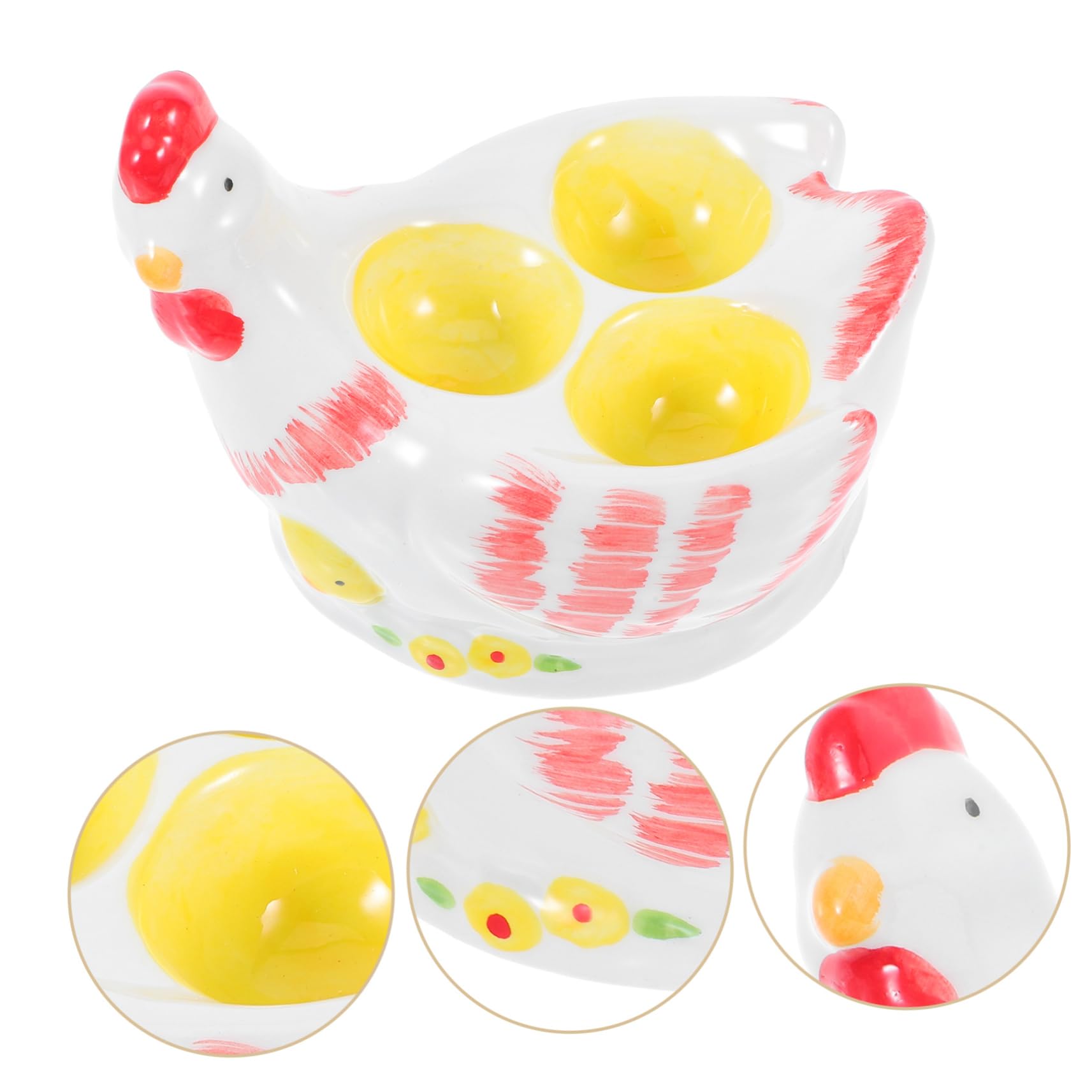 Alipis Porte Œufs Coq Forme Plateau Œufs Durs Coquetier Présentoir Cuisine Rangement Table