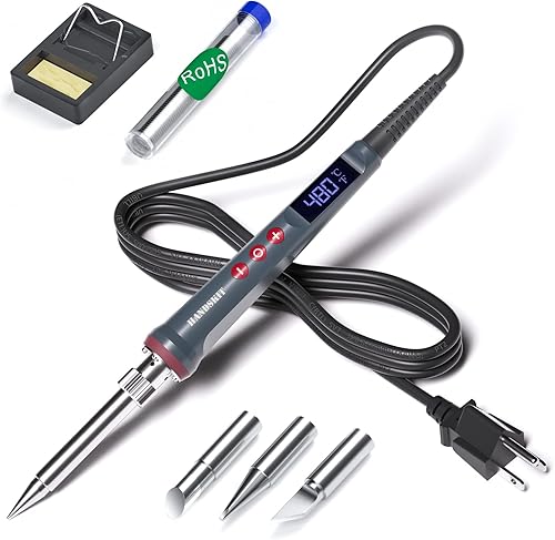 Kit de soldadura digital de 200 W y 110 V para soldar, kit de soldadura 6 en 1, herramienta de soldadura, temperatura ajustable de 180 a 896.0 F, 3