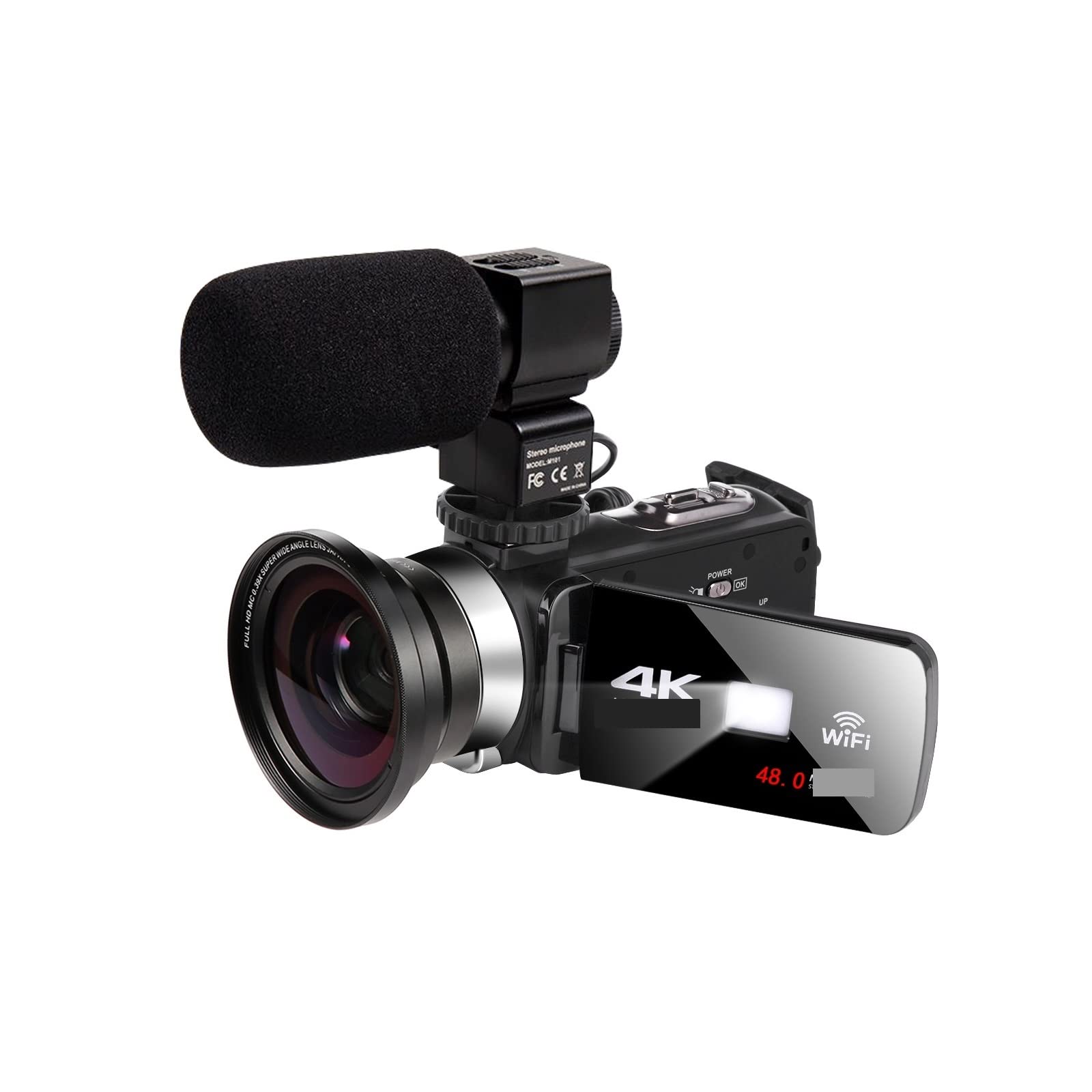 Fotocamera digitale, Fotocamere per la fotografia, Zoom 18X Videocamera 4K UHD Streaming live Webcam Videocamere professionali for la fotografia Visione notturna IR all'aperto Portatile per i viaggi e