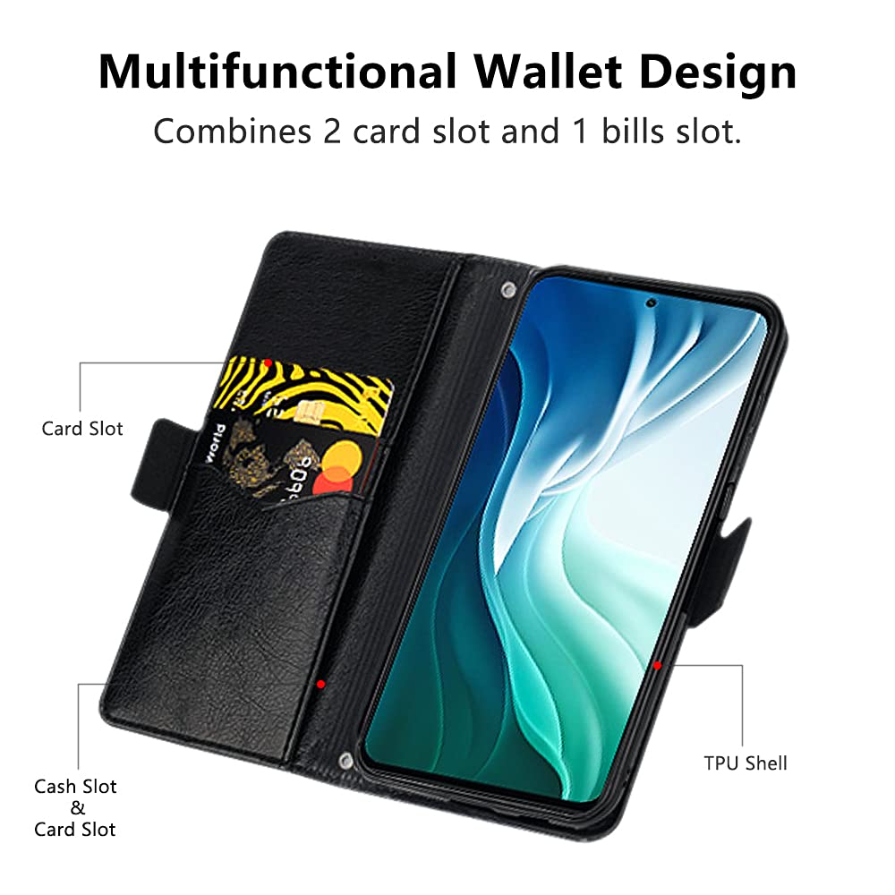 Per Xiaomi Poco F3 5G Custodia in pelle magnetica per auto Porta carte