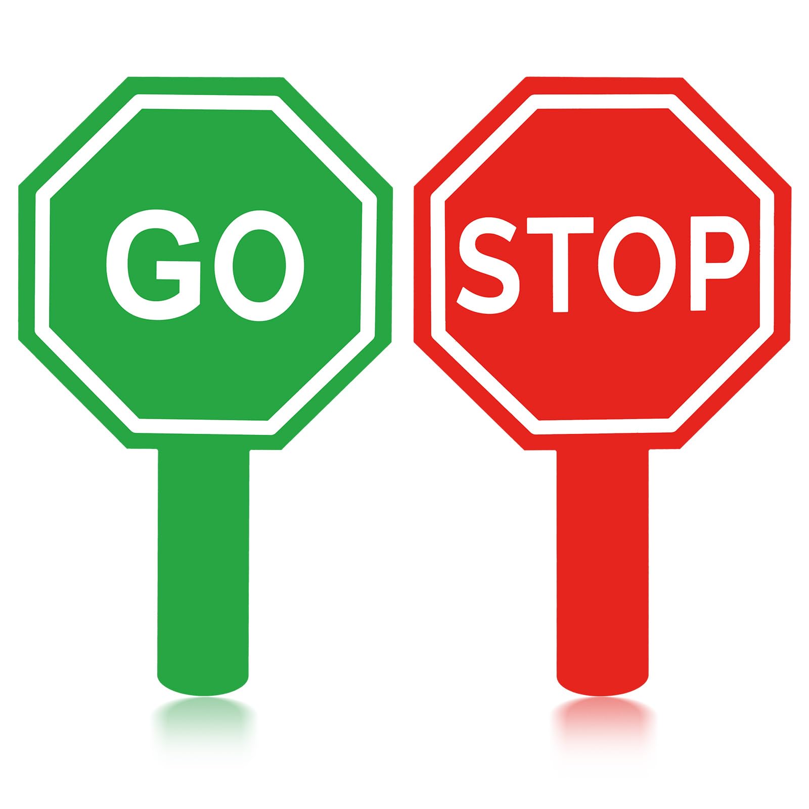 Ouligay Stop and Go Sign with Handle Double Sided Red Light Green Light Crossing Guard Stop Sign, Waterproof PVC Traffic Safety Tool for Kids Ideal for Classroom and Garage Use
