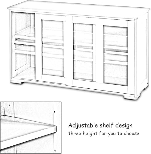 Vista 82 de Costzon - Aparador de almacenamiento para cocina, gabinete apilable antiguo para el hogar armario de bufé para el comedor