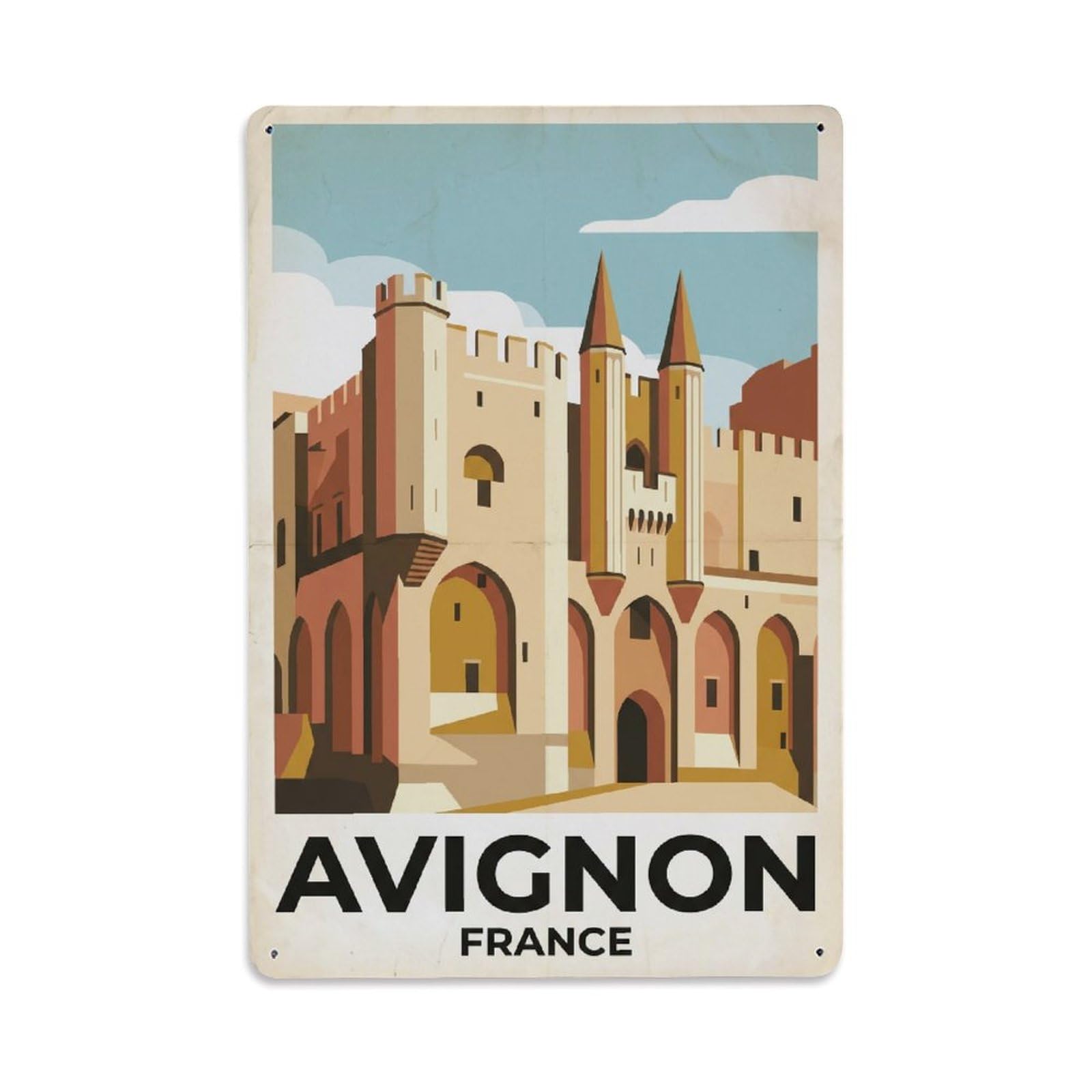 France Avignon Vintage Metal Tin Sign