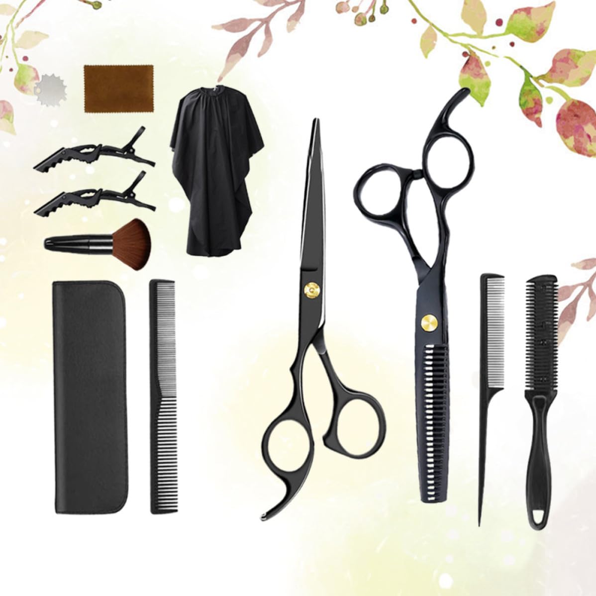 Yardwe Juego de Tijeras de Peluquería Profesional, Planas y Dentadas