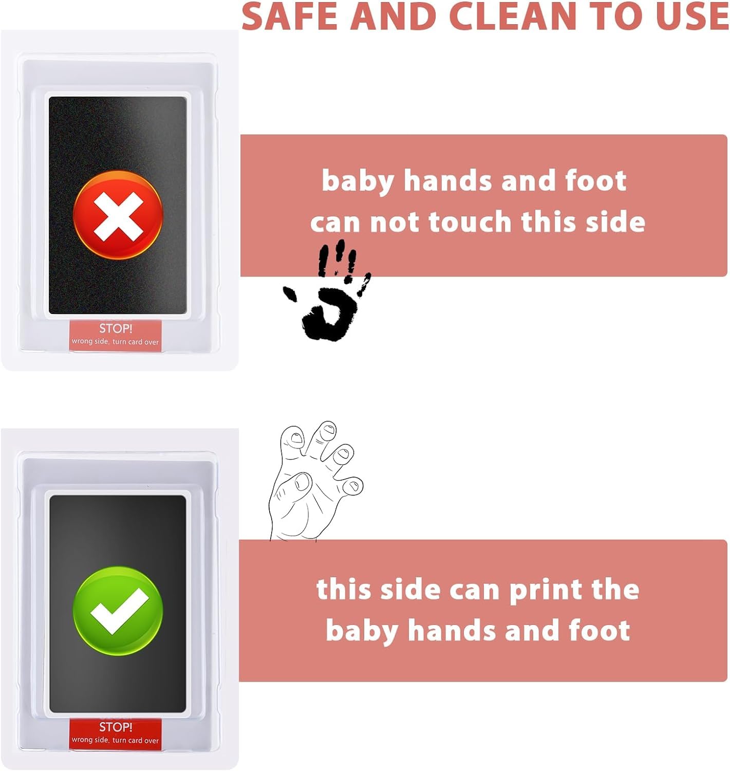 Tintenloses Hand- und Fußabdruck-Set, saubere Berührung, Baby- und Hundepfotenabdruck-Set, ungiftiges Stempelkissen für Baby-Fußabdrücke, Handabdrücke, Haustierpfotenabdrücke, einfach zu bedienen, 2