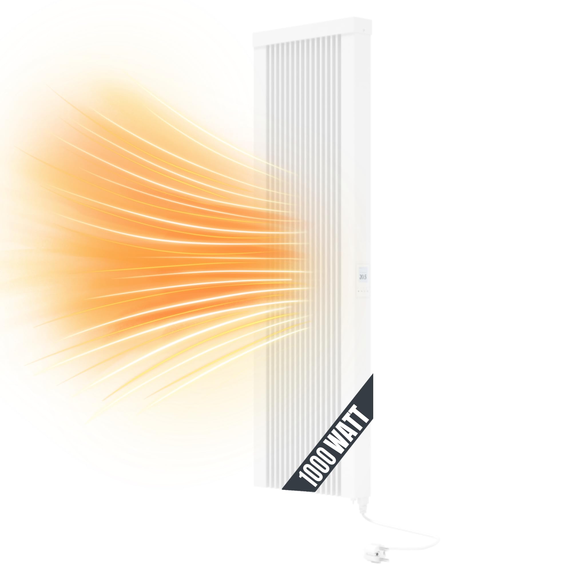 Areo Smart Up 1000 W Elektroheizung Wandmontage - Elektroheizkörper mit Thermostat - Elektrische Heizung Smart Home - App steuerbare Heizung WLAN steuerbar - Digitale Elektroheizung hoch
