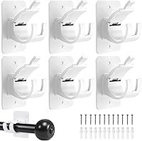 Vista 13 de Yeahxing Soportes Adhesivos para Barra de Cortina Sin Taladro Soporte Ajustable - Colgador de Barra de Cortina Sin Clavos de 20 Libras