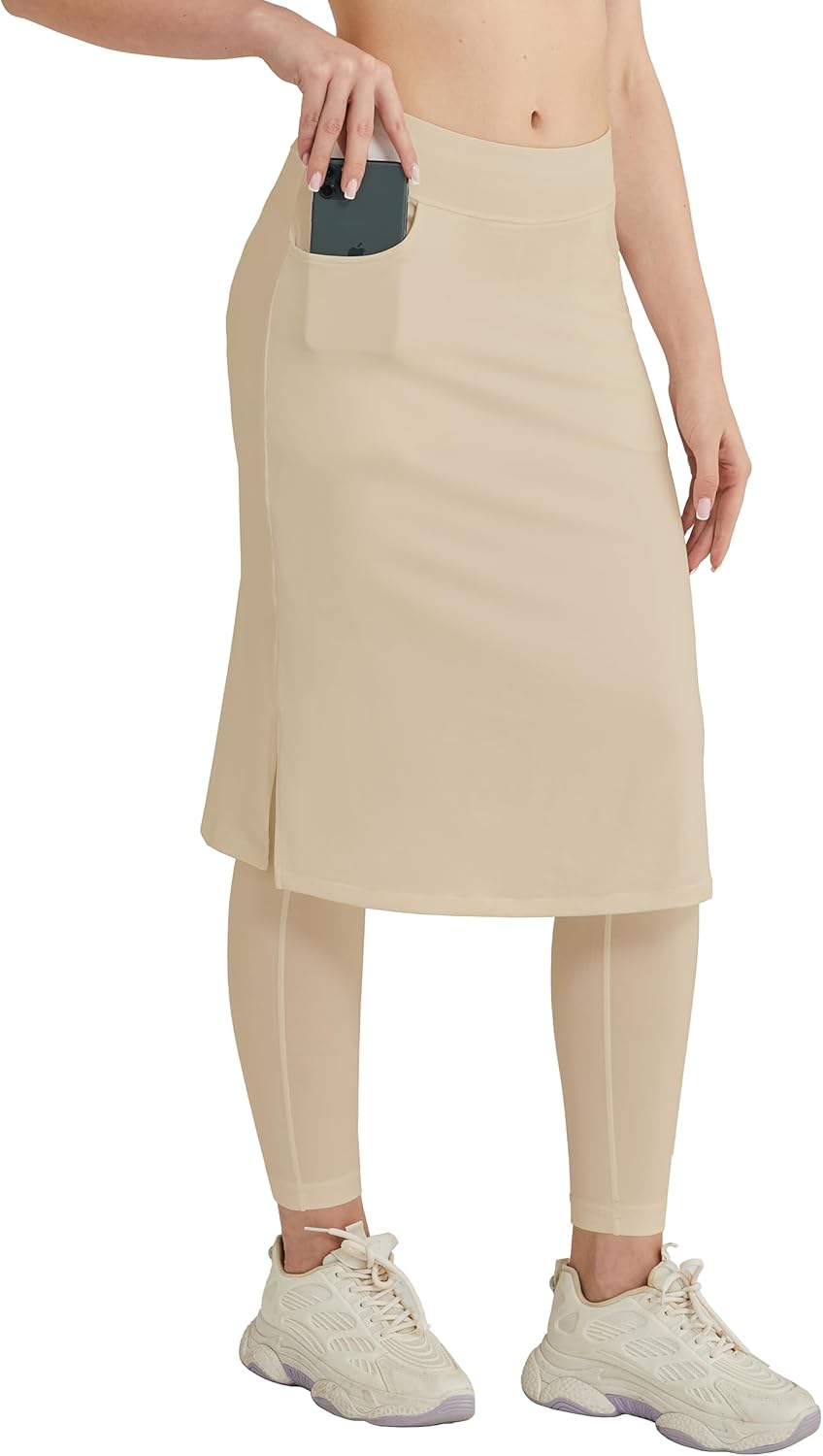 HOKOYI Women's Modest Long Skirt with Attached Leggings