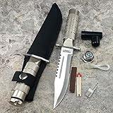 8.5' SURVIVAL COMBAT TACTICAL SERRATED HUNTING KNIFE w/ SHEATH Bowie Fixed Blade