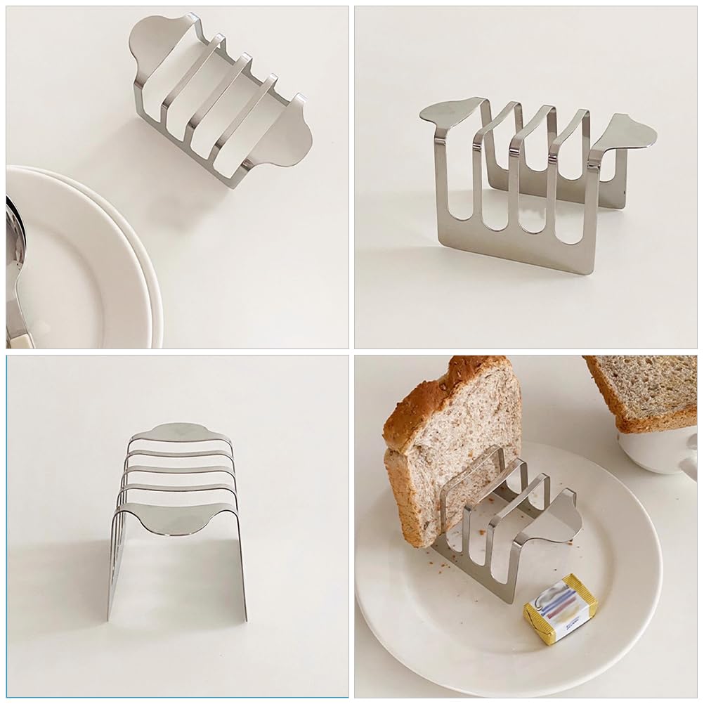 2PCS Porte-Toast à 84 Fentes Porte-toasts en Acier Inoxydable -s -Pain Argenté Accessoires pour Friteuse à Air Cuisine Support de Refroidissement
