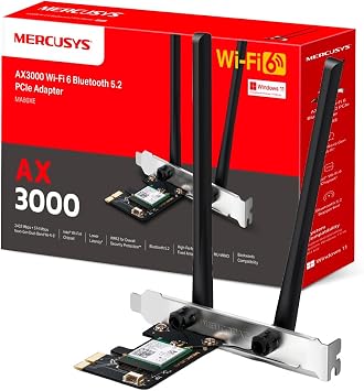 Mercusys MA80XE, AX3000 Wi-Fi 6 Bluetooth 5.3 PCIe Adapter