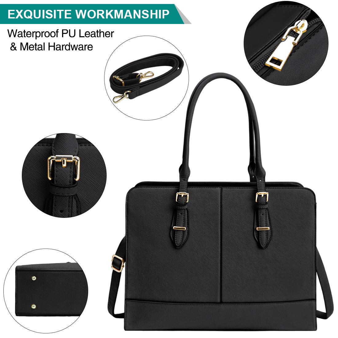 Lubardy Laptop Bags for Women 15.6 inch Ladies Leather Laptop Handbag Work Handbags Womens Tote Bag Office - Image 5