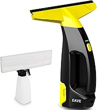 Eave Window Cleaner, Cordless Window Cleaner Kit with Battery Life of 45 Min, Electric Window Washer with 28 cm Squeegees & 200 ml Tank, Suitable for Windows, Tiles & Mirrors (Yellow)