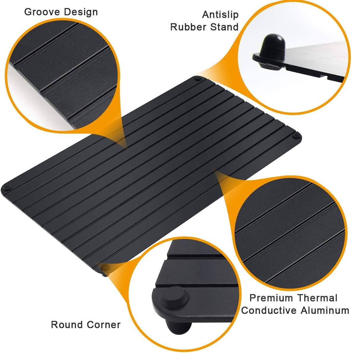 Vassoio Sbrinamento Rapido MisterChef - Scongela Carne E Pesce Senza Microonde, 35.56x20.32 Cm - Foto 2