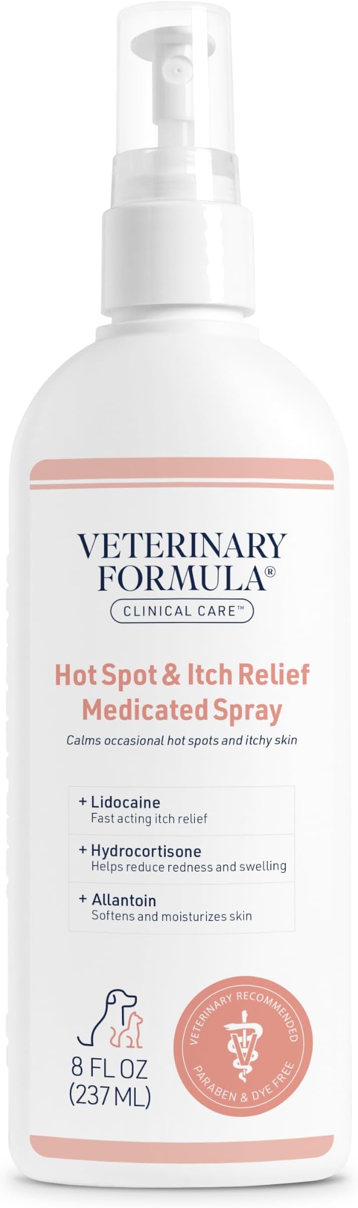 SynergyLabs Veterinary Formula Clinical Care Hot Spot & Itch Relief Medicated Spray for Dogs & Cats; 8 fl. oz.