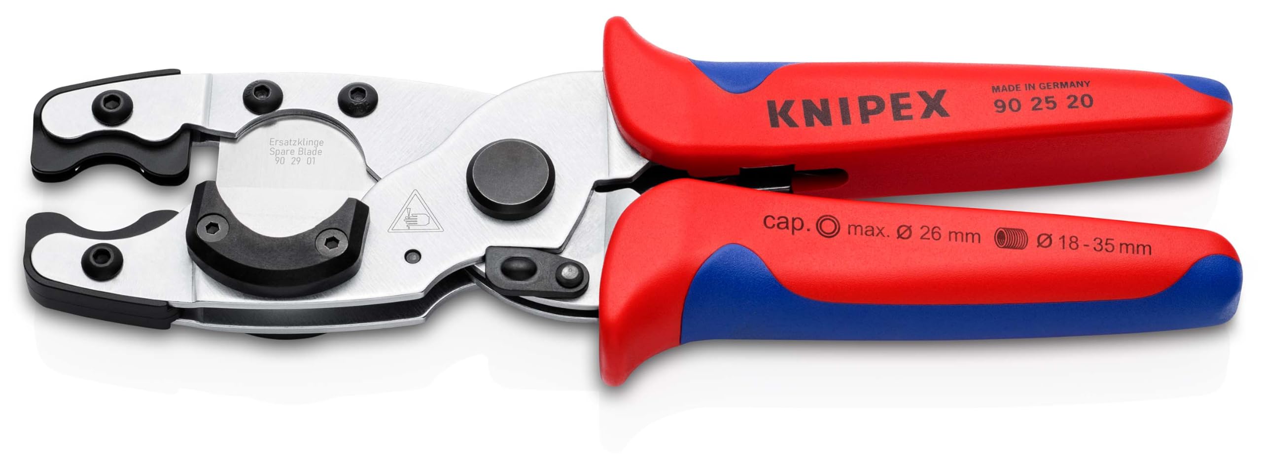 KNIPEX Cortatubos para Tubos Combinados, 12 – 25 mm y de protección, 18 – 35 mm con Fundas Multicomponentes Galvanizado, 90 25 25