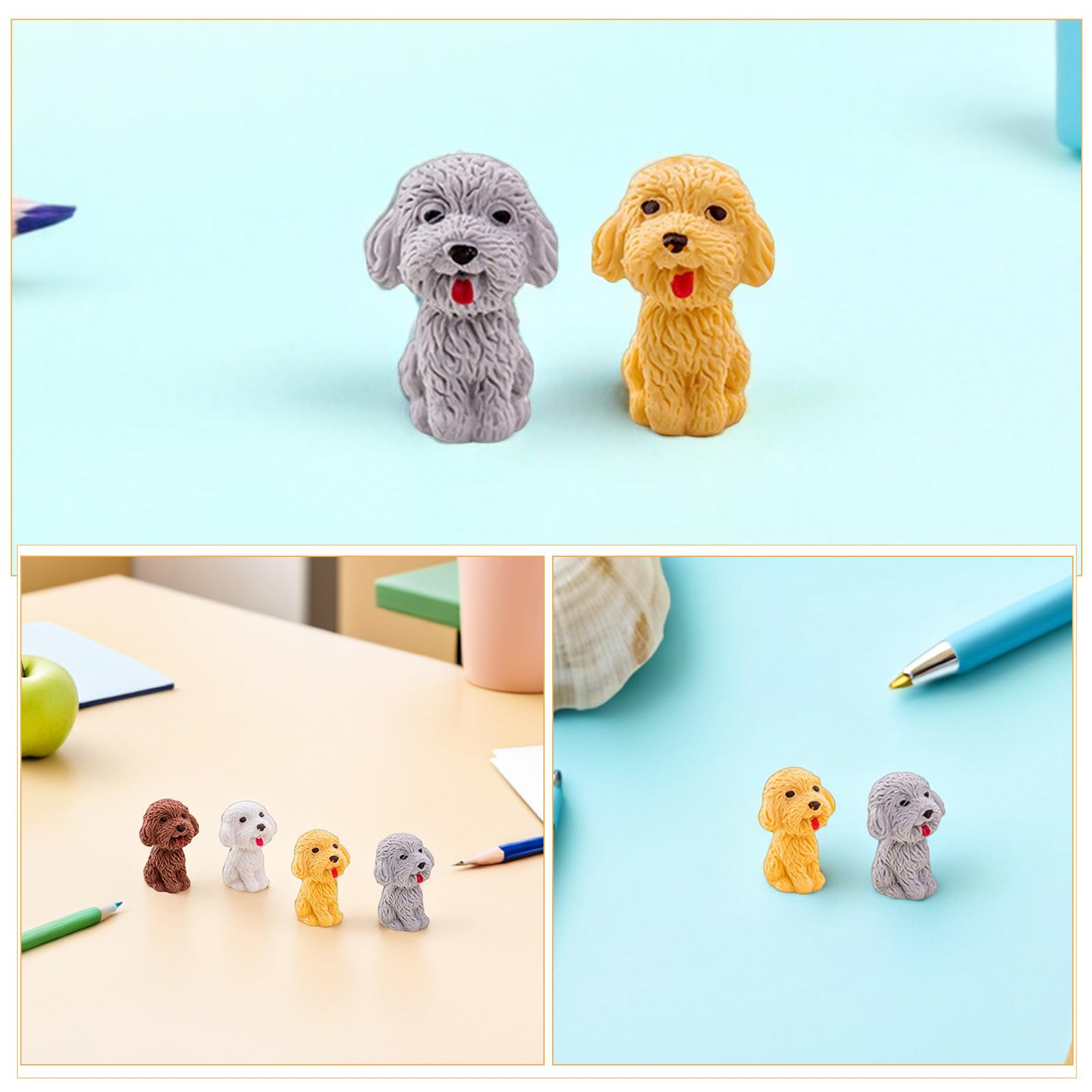 48pièces Lot de Gommes Animaux Forme de Chien Mini Gommes pour Garçon Fille et Étudiants Accessoires de Bureau Mignons et Efficaces