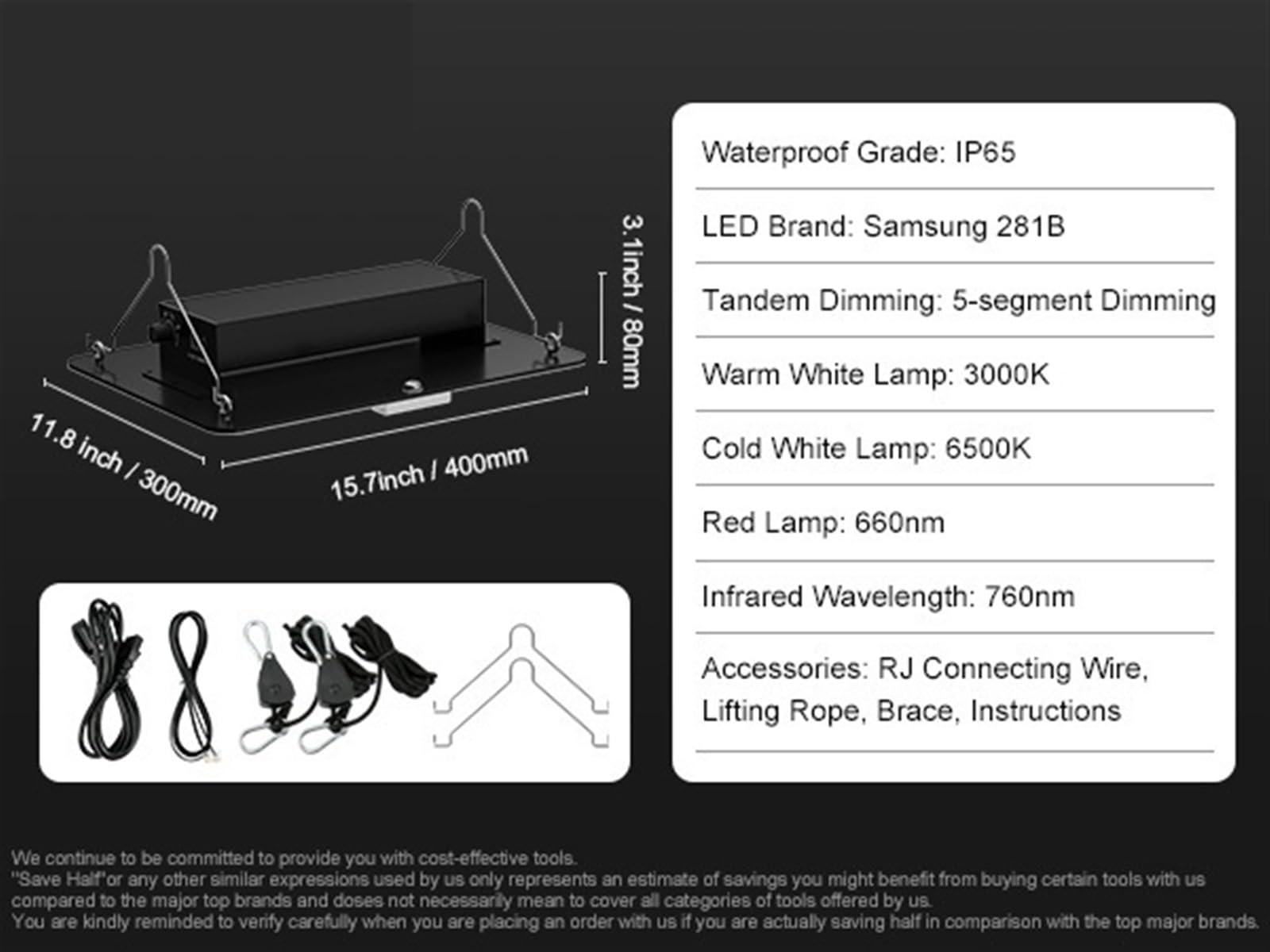 Board LED Grow Light Full Spectrum Phyto Lampa do uprawy szklarniowej Rośliny doniczkowe Wzrost warzyw dla majsterkowiczów(150W)