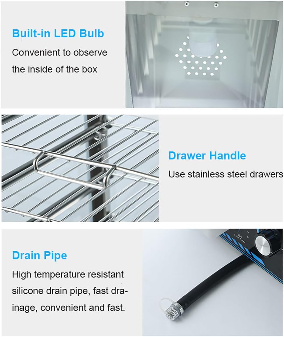 6-Layer Commercial Electric Steamer, 2200W Electric Steamed Bun Machine, 30-110℃ Temperature Range, Anti-Dry Burning, Food Steamer Warmer for Store Buffet Restaurant