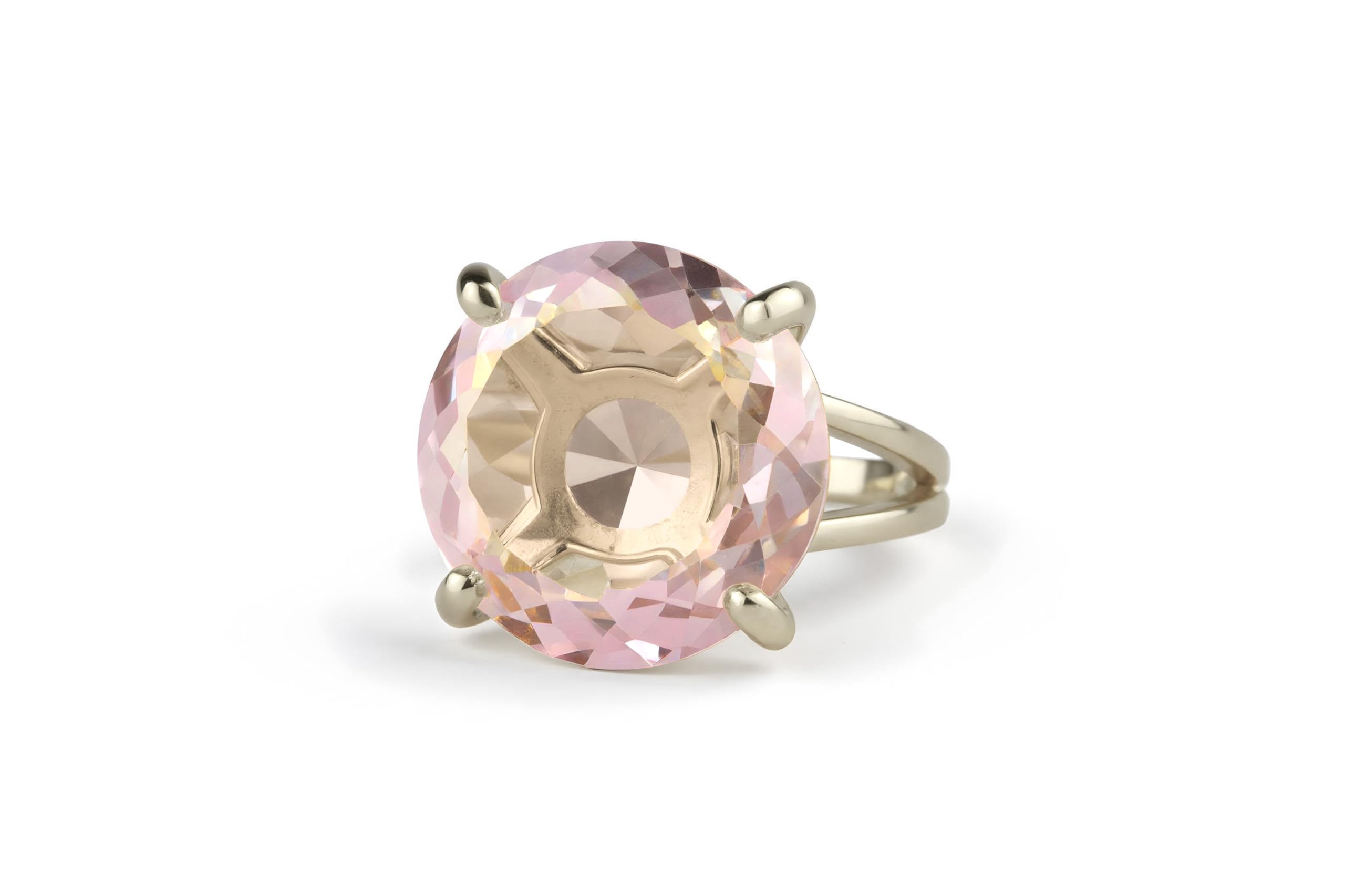 Anillo de Plata con Cuarzo Rosa - Joyería Artesanal con Piedras Preciosas - Anillo de Cóctel Amoroso para Mujer - Joya para Regalar a tu Novia