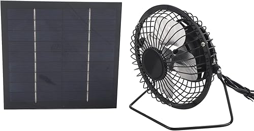 Natudeco Ventilador solar para casa de mascotas de 5 W, mini panel solar, energía solar, ventilador portátil de invernadero, ventilador solar