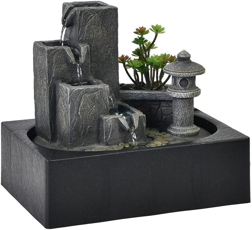Danube Home - Stalaca Geomantic Fountain W/1 Head White Light And Pump, 29X21X26Cm 1201139L