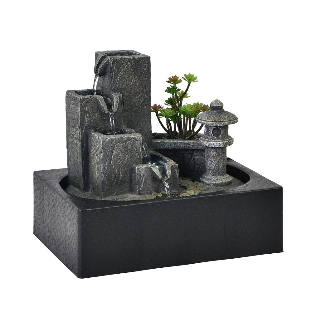 Danube Home - Stalaca Geomantic Fountain W/1 Head White Light And Pump, 29X21X26Cm 1201139L