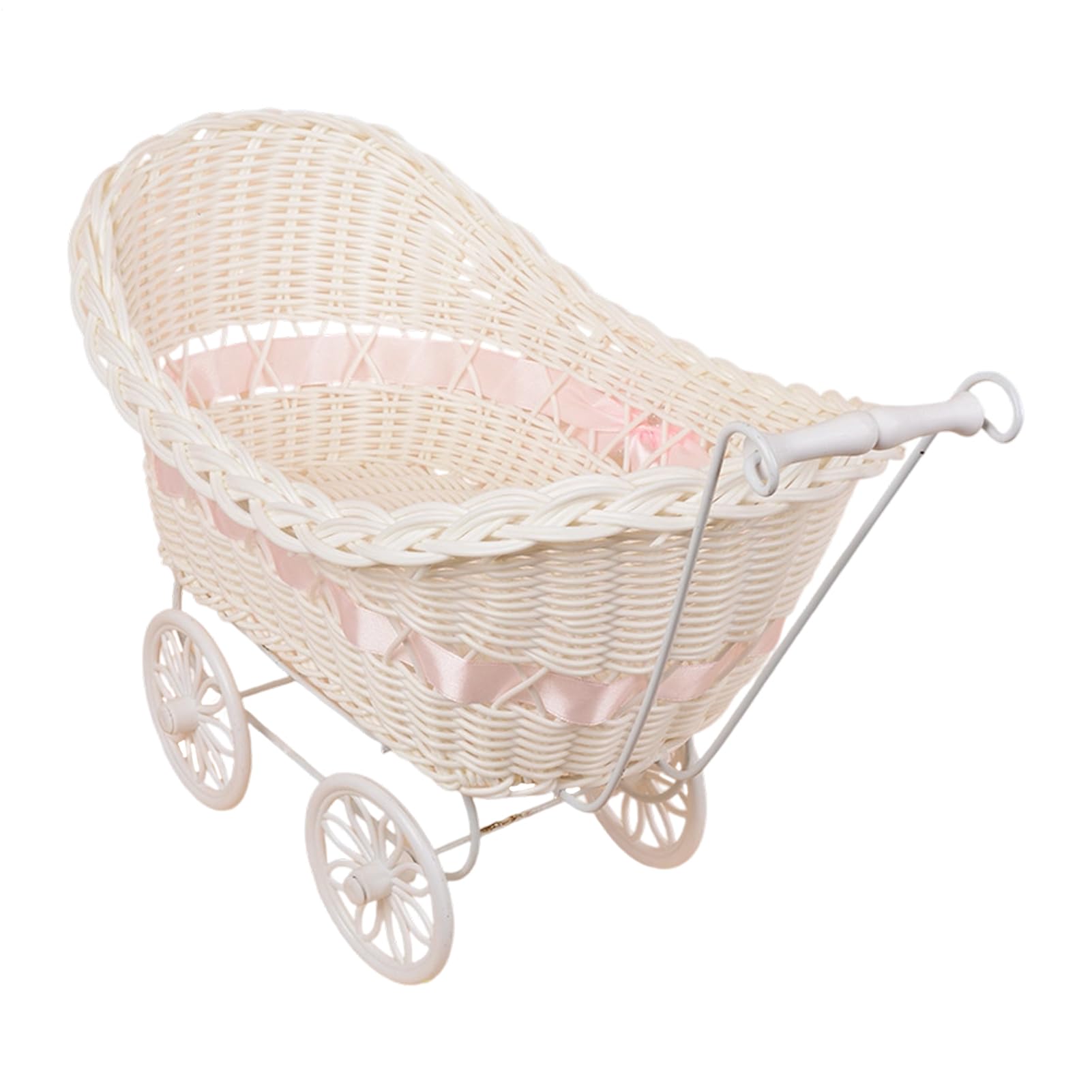 Decorazione per passeggino in tessuto per baby shower – Passeggino in finto rattan rustico, organizzazione casa e decorazione per la camera dei bambini, interni esterni, portico celebrazioni per