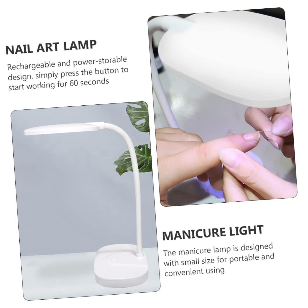 Lámpara de Uñas 12w USB de Plástico Color Claro, Plegable y Portátil