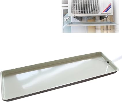 Air Conditioner Drip Pan with Drain Tubing, Metal Drip Tray, HVAC Drain Pan, Water Tray Drain Kit for Window Air Conditioner Outdoor Unit Size 81cm/32in