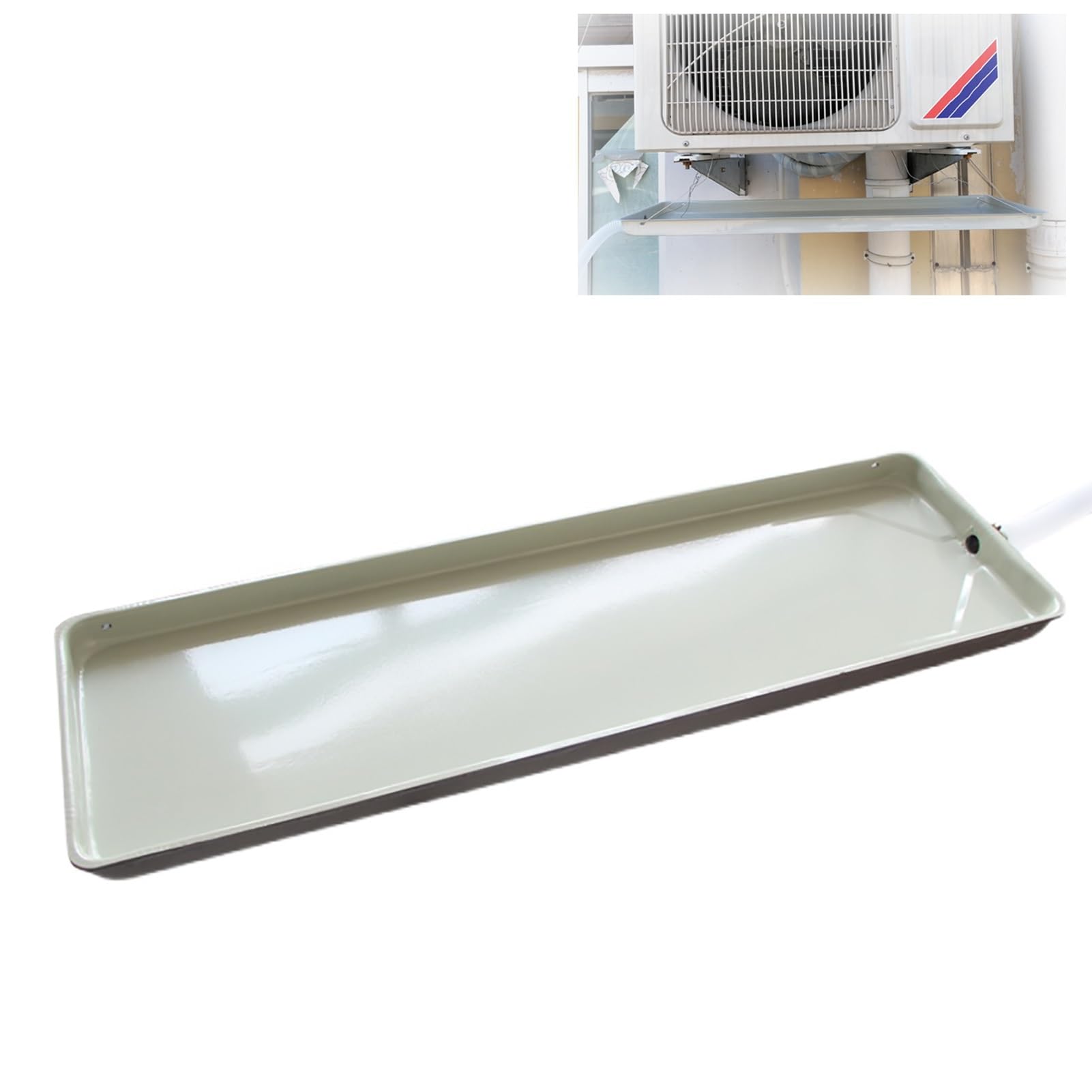 Air Conditioner External Unit Drip Pan， Air Conditioner Drip Pan with Drain Pipe, Iron Tray for Window AC, 28/32/36in, Pack of 4(81Cm/32In)