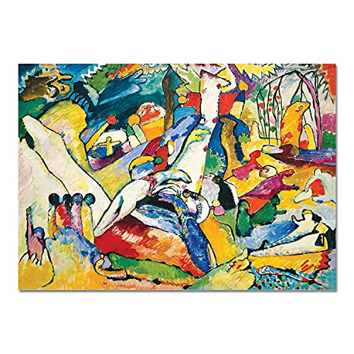 Giallobus - Cuadro - Vassily Kandinsky - Boceto de composición 2 - Vidrio acrílico - 140x100 - Listo para Colgar - Cuadros Modernos para el hogar Cover