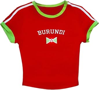 Cute Color Block Jersey Shirts 2000s Vintage Short Sleeve Top Y2k Jamaica Graphic Baby Tees Women