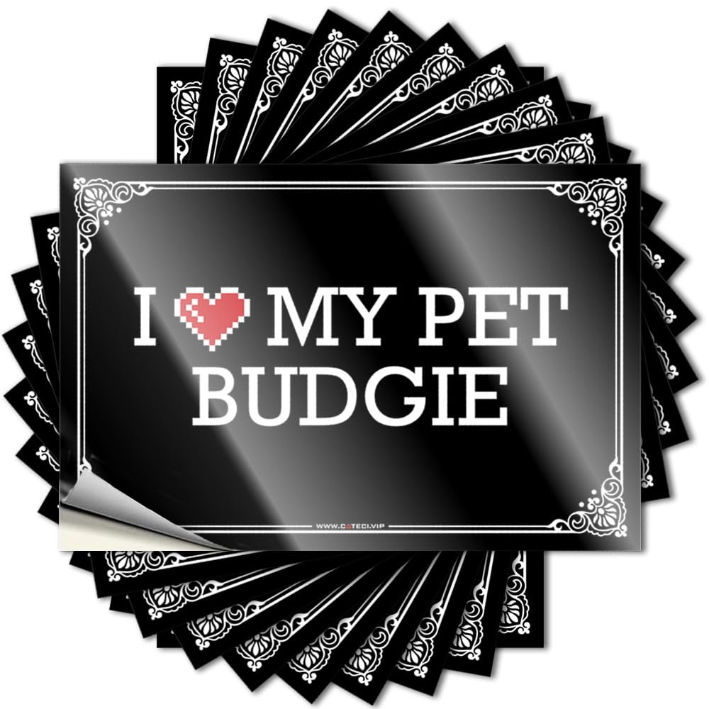 Gamers Accessories Decal - Small Gamer Cover I Love My Pet Budgie(8X12CM)