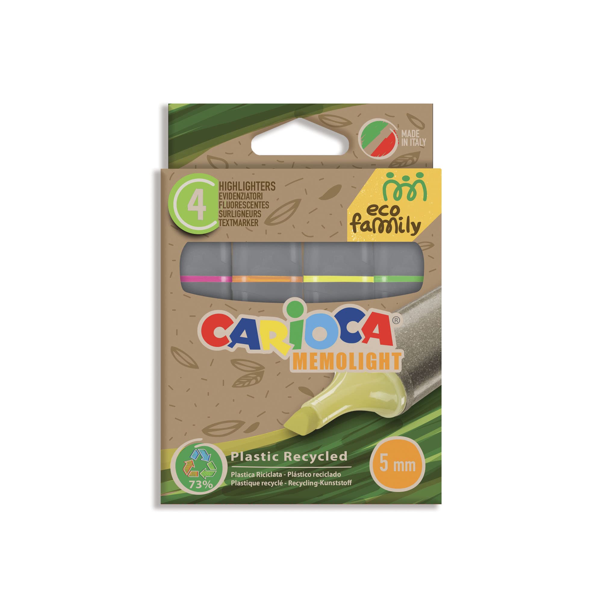 Carioca Eco Family Fosforlu İşaretleme Kalemi 4'Lü 4 Renk
