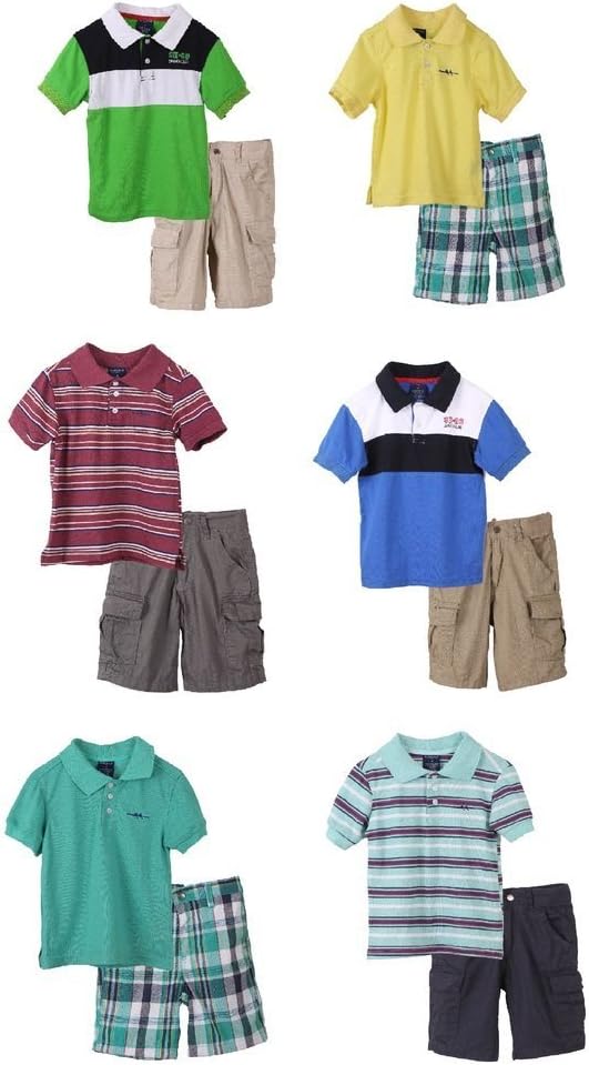 Sahara Club Boys and Toddlers Striped Short Sleeve Tee and Shorts Set - Sizes 2-7