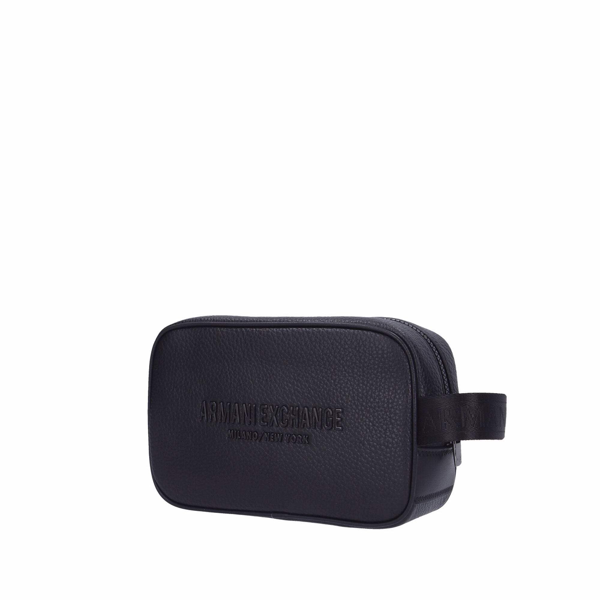 Armani Exchange Pochette nera da uomo con logo UNI