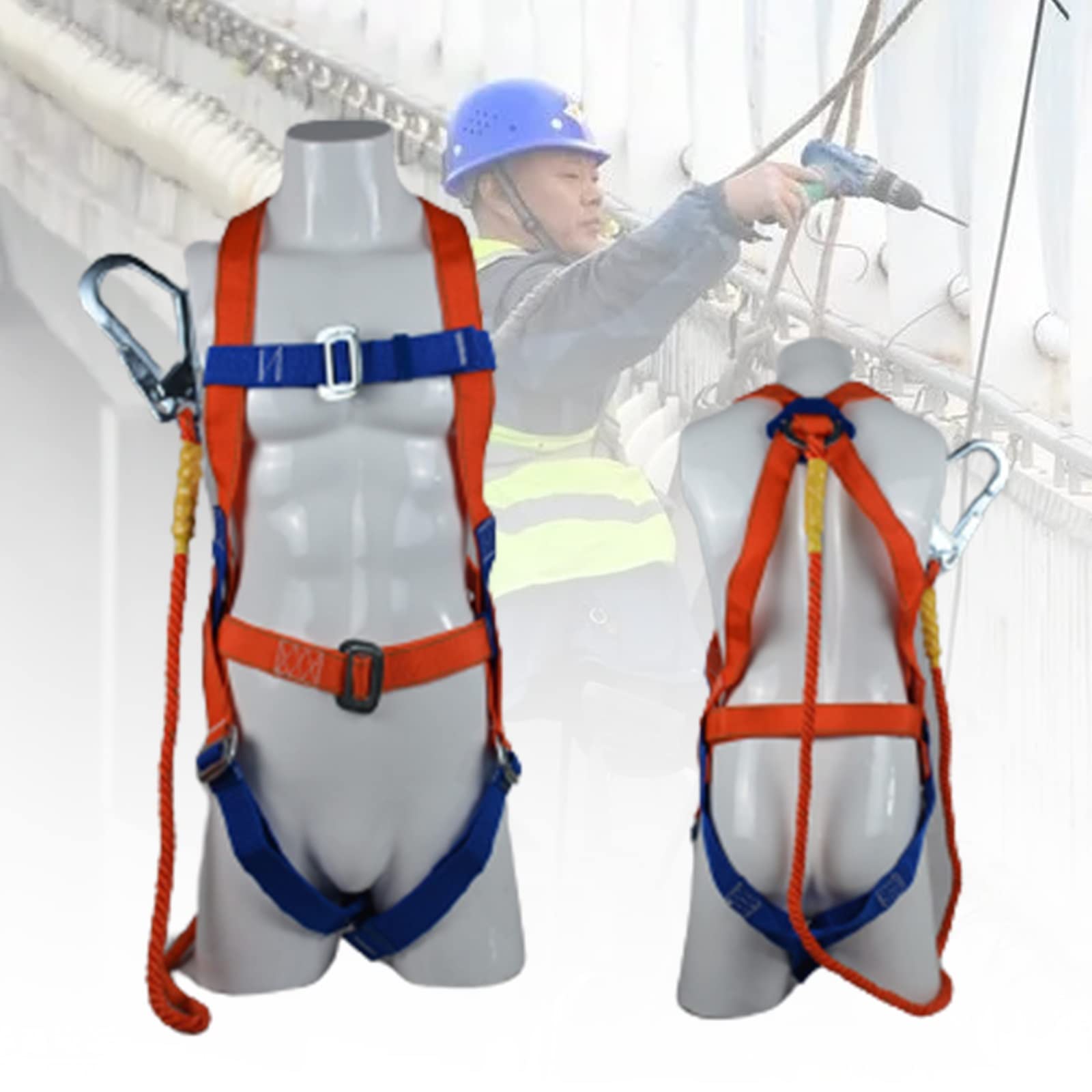 SwaYve Cinturón de Seguridad de Cinco Puntos, Arnés de Escalada, Espeleología, Equipo de Rappel para Escalada en Roca, Cinturón de Seguridad Anticaída con Construcción de Doble Gancho a Gran Altitud/S