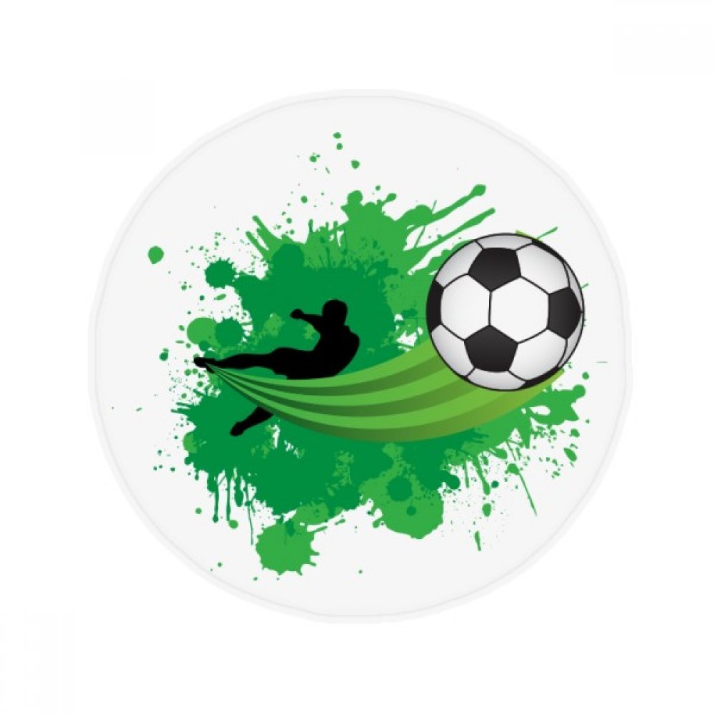 Tapis rond de football 80cm antidérapant pour salon et salle de bain