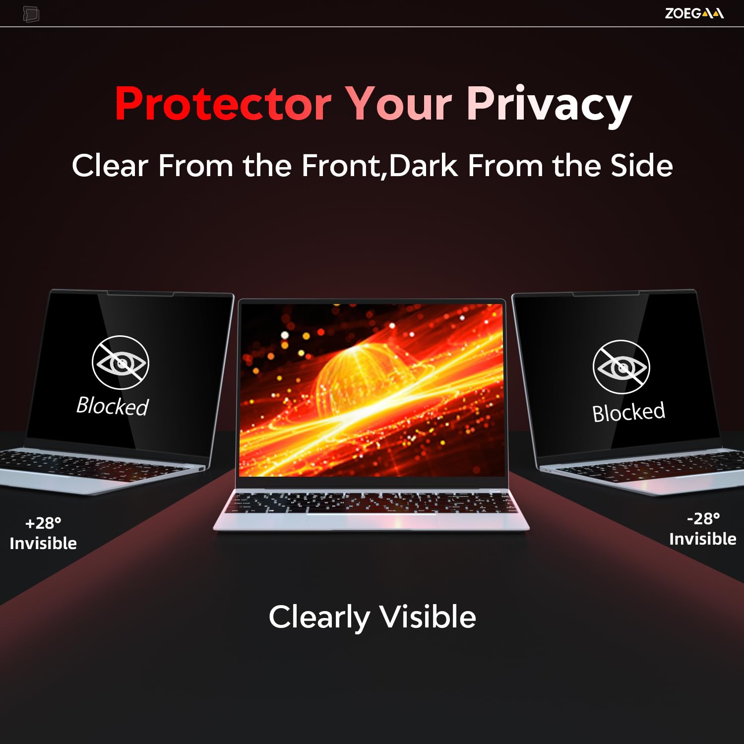 ZOEGAA Folie Magnética de Privacidad para Laptop 15,6 pulgadas 16:9, Folie Desmontable Anti-Luz Azul, Protector de Privacidad para Lenovo, HP, Dell, Acer, Asus Envy y Asus