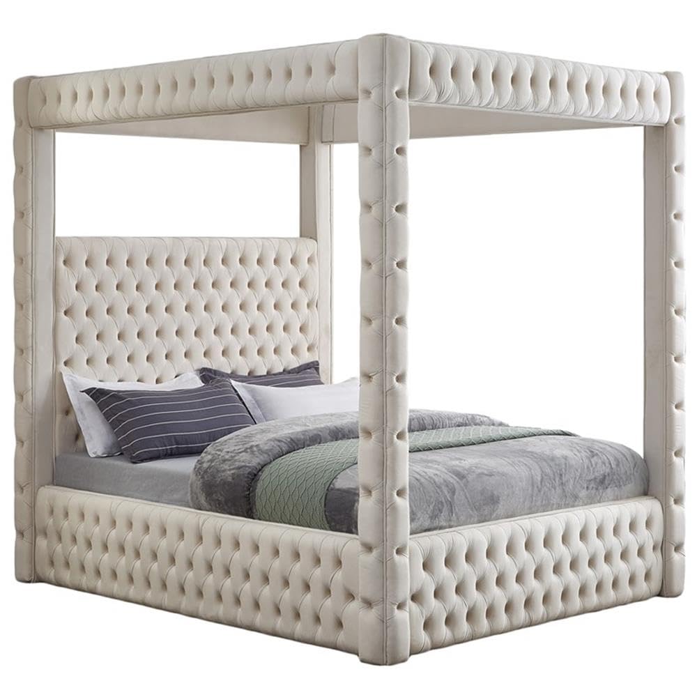 Meridian Furniture RoyalCream-K King Canopy Bed
