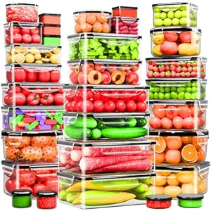 62 Pcs Large Food Storage Containers with Lids Airtight,Total 656OZ(31 Containers &31 Lids), Reusable BPA-Free Plastic Food Container for Kitchen Organization, Leakproof Meal-Prep Containers for Lunch