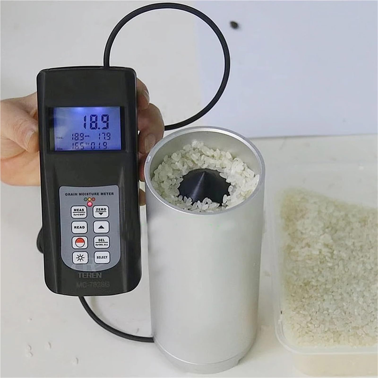 Medidor de humedad de grano para arroz, trigo, maíz, soja, canola, café, sorgo, tipo taza de alta sensibilidad, mide el contenido de humedad fácilmente