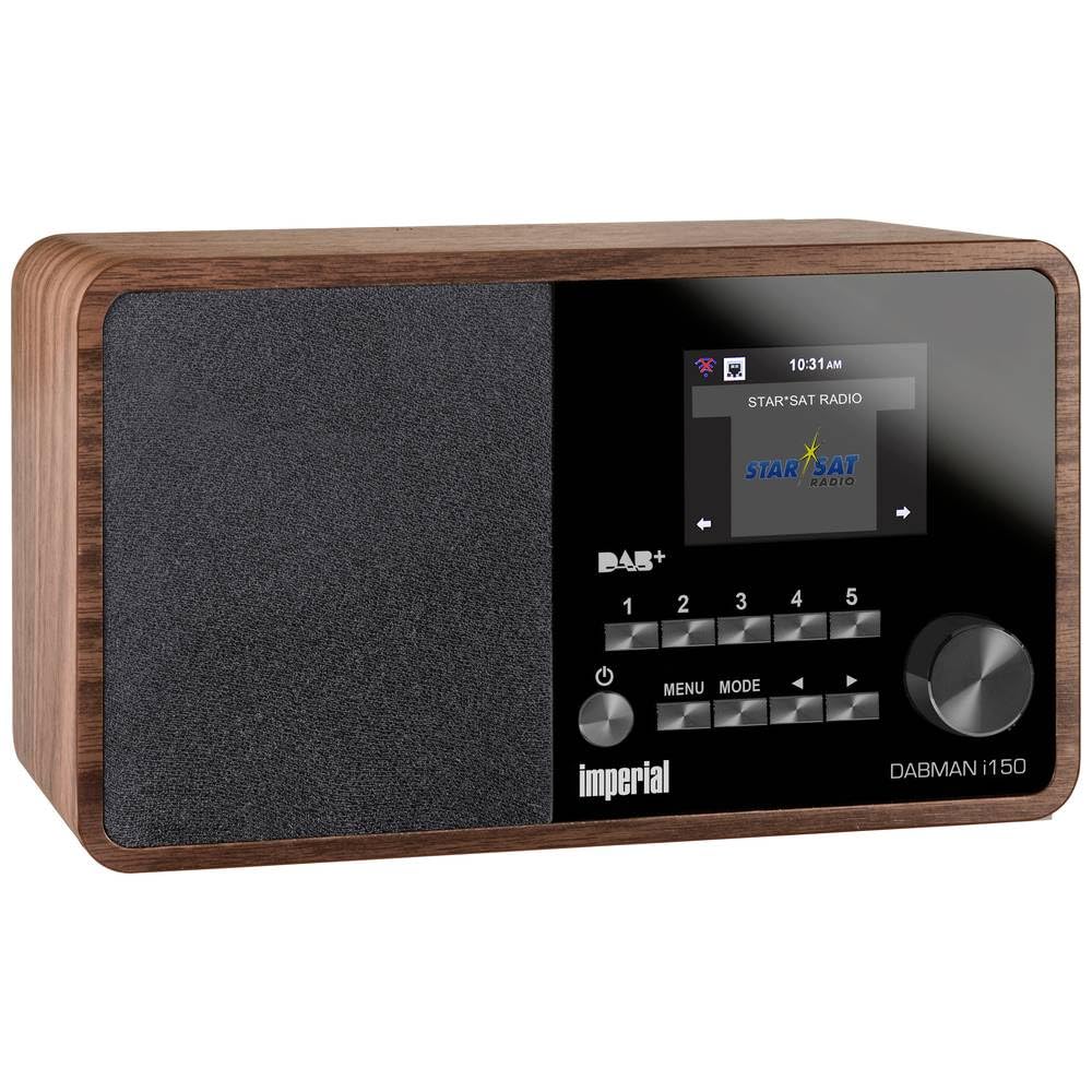 Imperial DABMAN i150 - Radio Digital por Internet (Internet, Dab+/Dab, FM, USB, WiFi, Pantalla a Color de 2,8", Madera), Color marrón