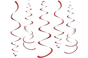 WEVEN Red Party Hanging Swirl Decorations