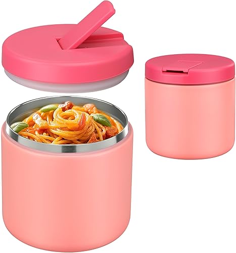 Miniatura 1 de Pawtong Tarro de comida aislado al vacío de 17 onzas con tapa de hebilla, termo de sopa de boca ancha para comida caliente para niños, contenedor de