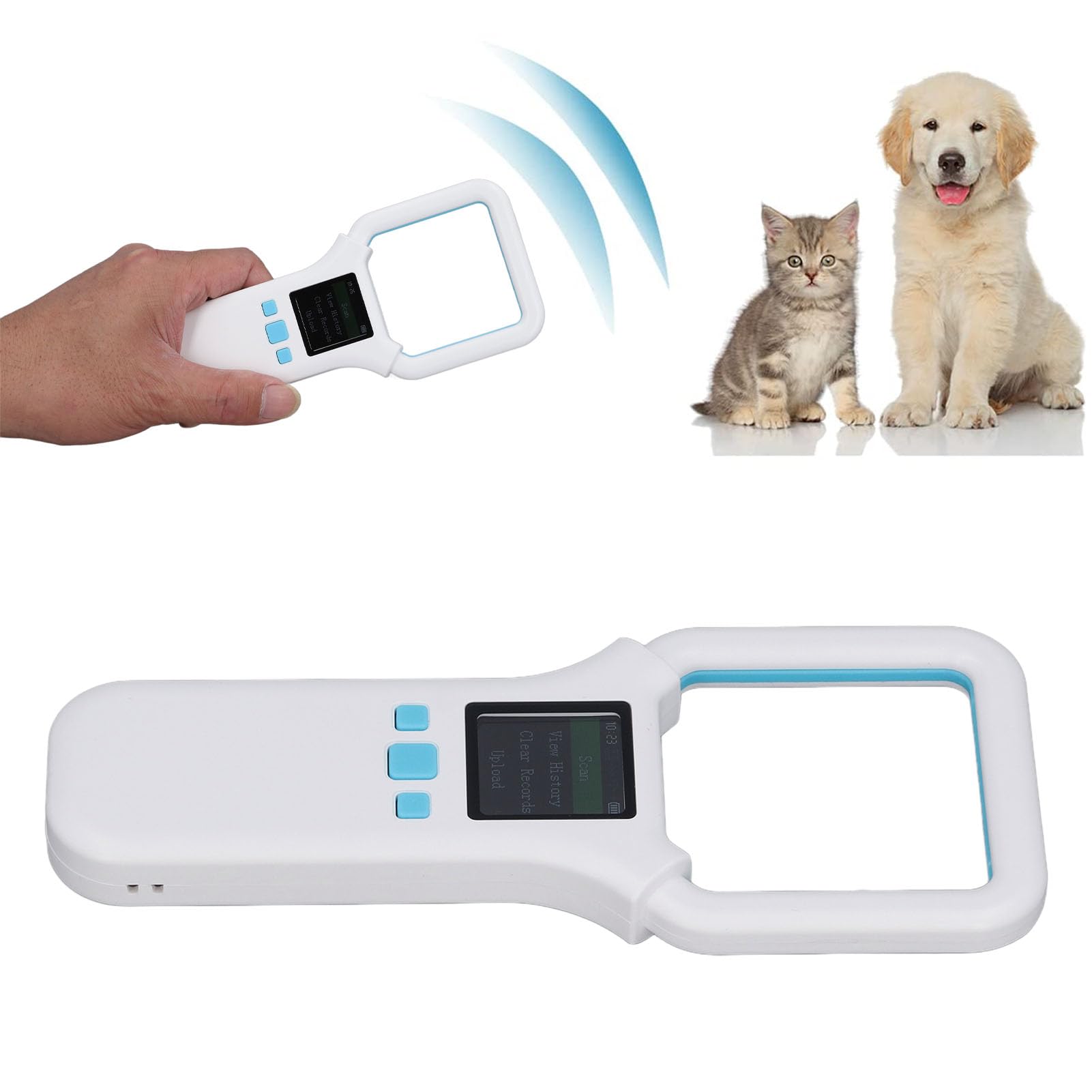 Scanner per Chip per Animali Domestici, Lettore di Etichette per Animali Scanner per Microchip Scanner per Chip per Cani 134.2khz 125khz Lettore ID Chip per Animali RFID Wireless