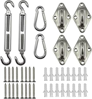 REQO Shade Sail Hardware Kit,304 Stainless Steel Sun Shade Sail Mounting Hardware Kit for Triangle Rectangle Sun Shade Sail Installation,Anti-Rust 40pcs for Outdoor Patio Garden