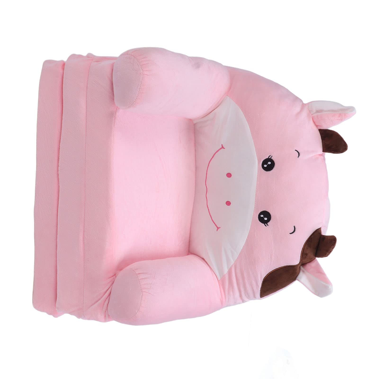 Składana Sofa dla Dzieci Cute Cartoon Miękka Wygodna Rozkładana Sofa dla Chłopców Dziewcząt Sypialnia w Różowym Kształcie Krowy (3 warstwy)